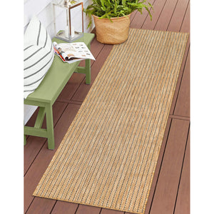 Liora Manne Carmel Texture Stripe Indoor Outdoor Area Rug Sand