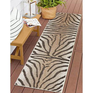 Liora Manne Carmel Zebra Indoor Outdoor Area Rug Sand