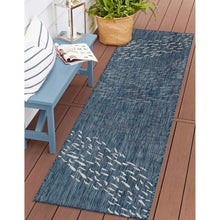 Load image into Gallery viewer, Liora Manne Carmel School Of Fish Indoor Outdoor Area Rug Navy