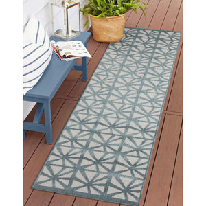 Liora Manne Carmel Tonga Tile Indoor Outdoor Area Rug Aqua