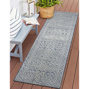 Liora Manne Canyon Tribal Stripe Indoor Outdoor Area Rug Navy