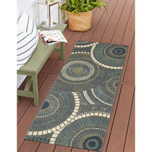 Load image into Gallery viewer, Liora Manne Esencia Circles Indoor Outdoor Mat Azure