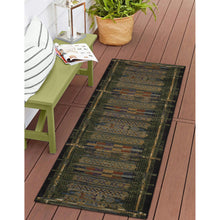 Load image into Gallery viewer, Liora Manne Esencia Tribal Stripe Indoor Outdoor Mat Green
