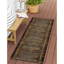 Load image into Gallery viewer, Liora Manne Esencia Tribal Stripe Indoor Outdoor Mat Gold