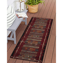 Load image into Gallery viewer, Liora Manne Esencia Tribal Stripe Indoor Outdoor Mat Red