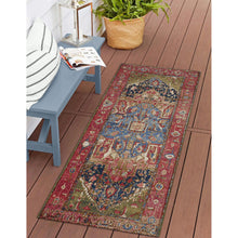 Load image into Gallery viewer, Liora Manne Esencia Heriz Indoor Outdoor Mat Red/multi