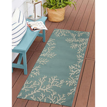 Load image into Gallery viewer, Liora Manne Esencia Coral Edge Indoor Outdoor Mat Aqua