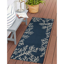 Load image into Gallery viewer, Liora Manne Esencia Coral Edge Indoor Outdoor Mat Navy