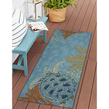 Load image into Gallery viewer, Liora Manne Esencia Seaturtle Garden Indoor Outdoor Mat Ocean