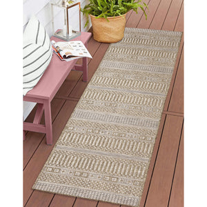 Liora Manne Orly Stripe Indoor Outdoor Area Rug Natural