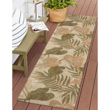 Load image into Gallery viewer, Liora Manne Ravella Tropical Leaf Indoor Outdoor Area Rug Neutral