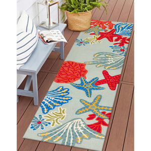 Liora Manne Ravella Ocean Scene Indoor Outdoor Area Rug Aqua