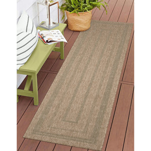 Liora Manne Sahara Multi Border Indoor Outdoor Area Rug Green