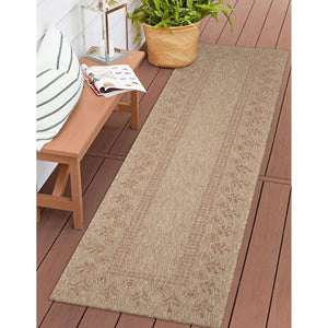 Liora Manne Sahara Block Print Border Indoor Outdoor Area Rug Terracotta