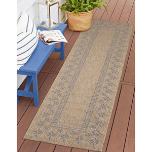 Liora Manne Sahara Block Print Border Indoor Outdoor Area Rug Navy