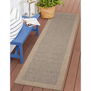 Liora Manne Sahara Texture Border Indoor Outdoor Area Rug Navy