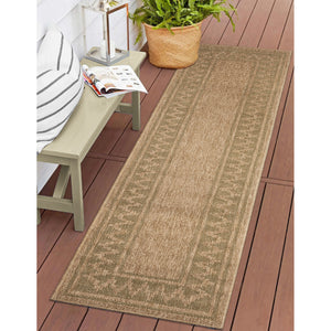 Liora Manne Sahara Diamond Border Indoor Outdoor Area Rug Green