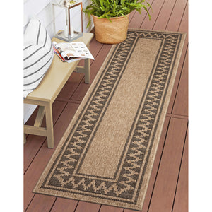 Liora Manne Sahara Diamond Border Indoor Outdoor Area Rug Natural