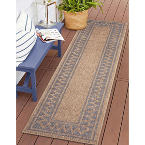 Liora Manne Sahara Diamond Border Indoor Outdoor Area Rug Navy