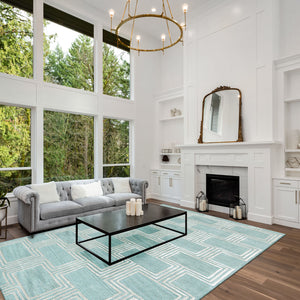 Liora Manne Roma Boxes Indoor Rug Aqua