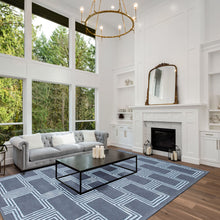 Load image into Gallery viewer, Liora Manne Roma Boxes Indoor Rug Denim