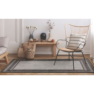 Liora Manne Carmel Multi Border Indoor Outdoor Area Rug Black