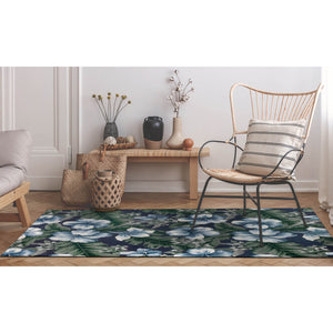 Liora Manne Marina Floral Indoor Outdoor Area Rug Navy