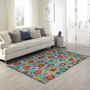 Liora Manne Fiesta Medallions Indoor Rug Aqua