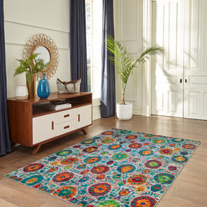 Liora Manne Fiesta Medallions Indoor Rug Aqua