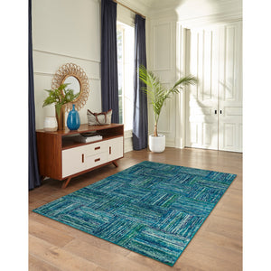 Liora Manne Fiesta Squares Indoor Rug Aqua