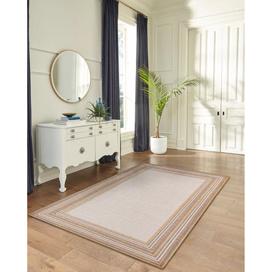 Liora Manne Carmel Multi Border Indoor Outdoor Area Rug Sand