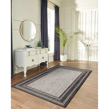 Load image into Gallery viewer, Liora Manne Carmel Multi Border Indoor Outdoor Area Rug Black