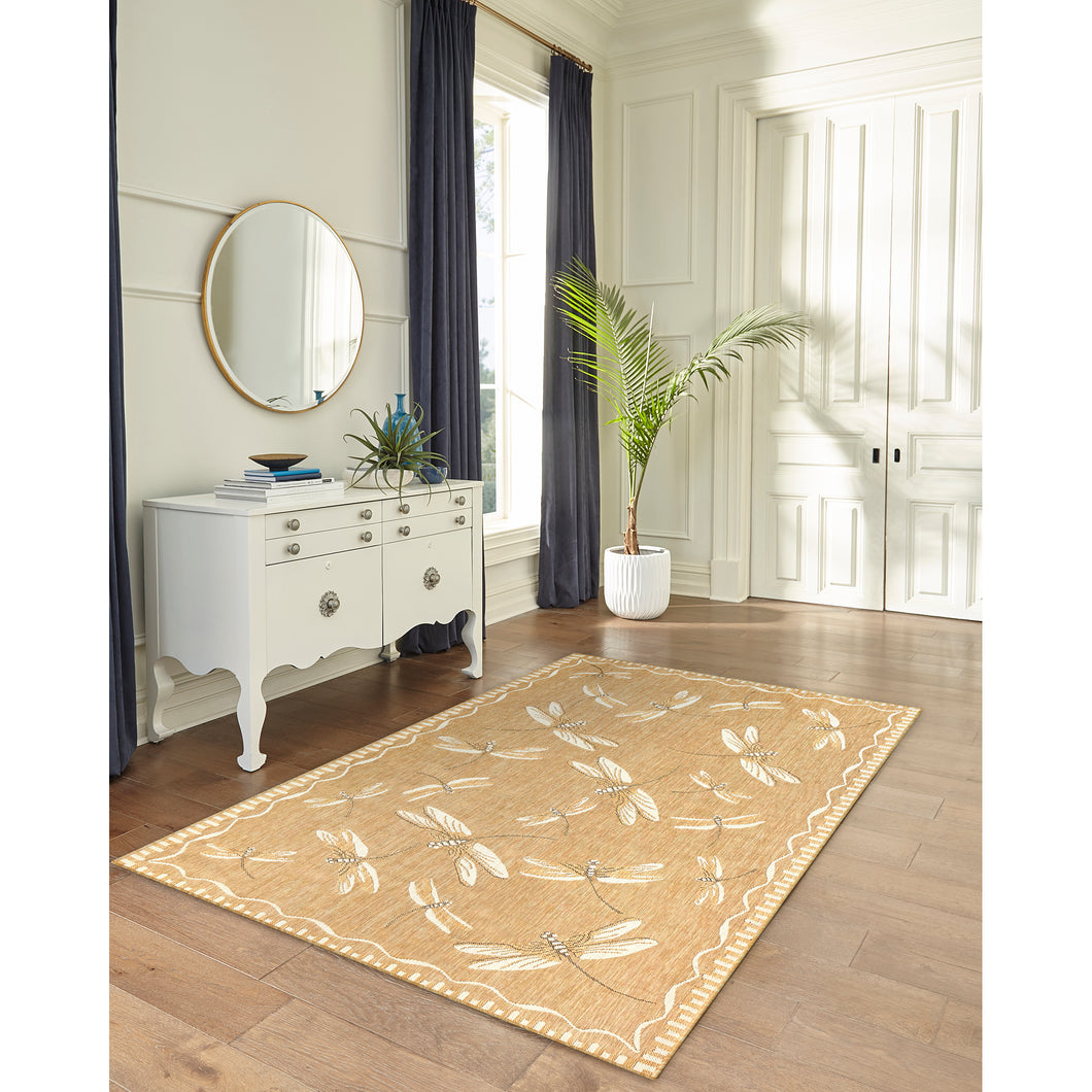 Liora Manne Carmel Dragonfly Indoor Outdoor Area Rug Sand