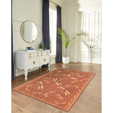 Liora Manne Carmel Dragonfly Indoor Outdoor Area Rug Red