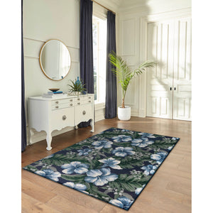 Liora Manne Marina Floral Indoor Outdoor Area Rug Navy