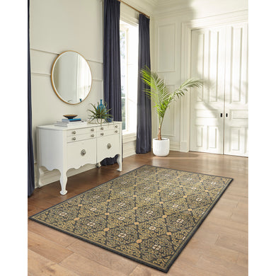 Liora Manne Patio Suzani Diamonds Indoor Outdoor Area Rug Navy