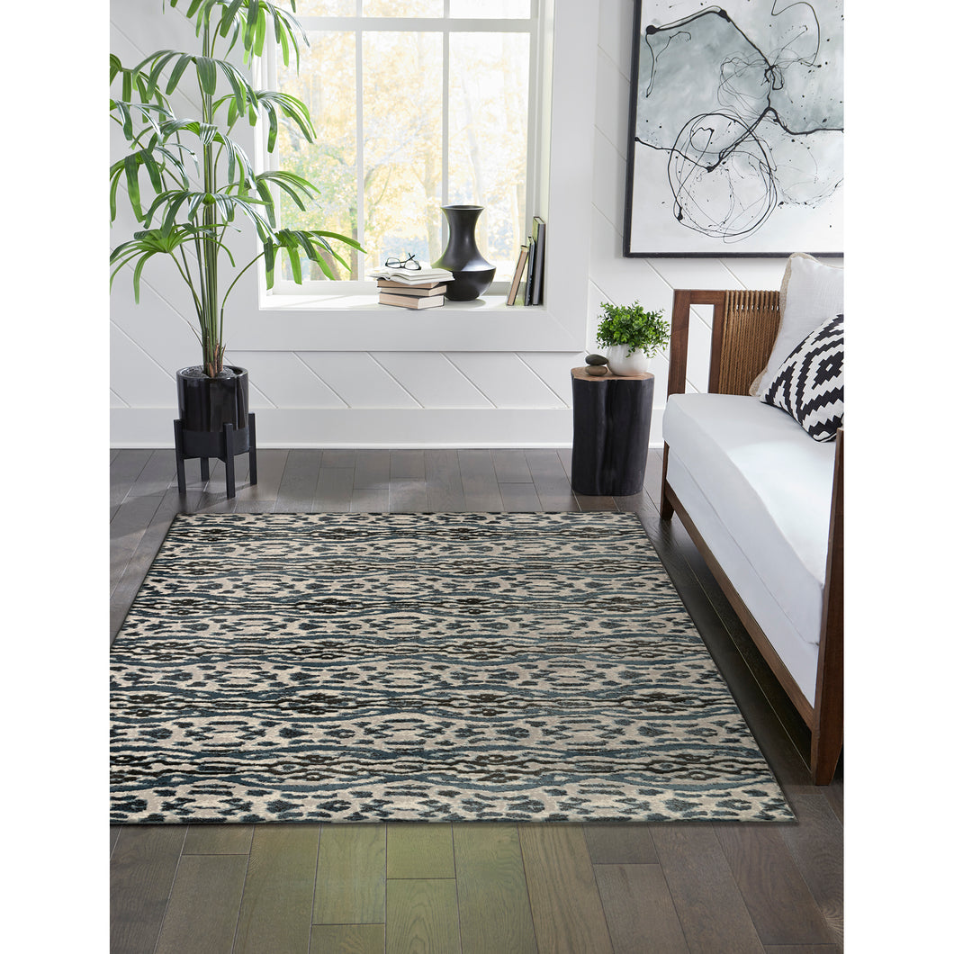 Liora Manne Soho Safari Stripe Indoor Area Rug Black/Blue