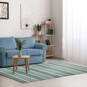 Liora Manne Aruba Faded Stripe Indoor Area Rug Aqua