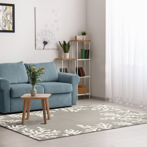Liora Manne Capri Coral Border Indoor Outdoor Area Rug Silver