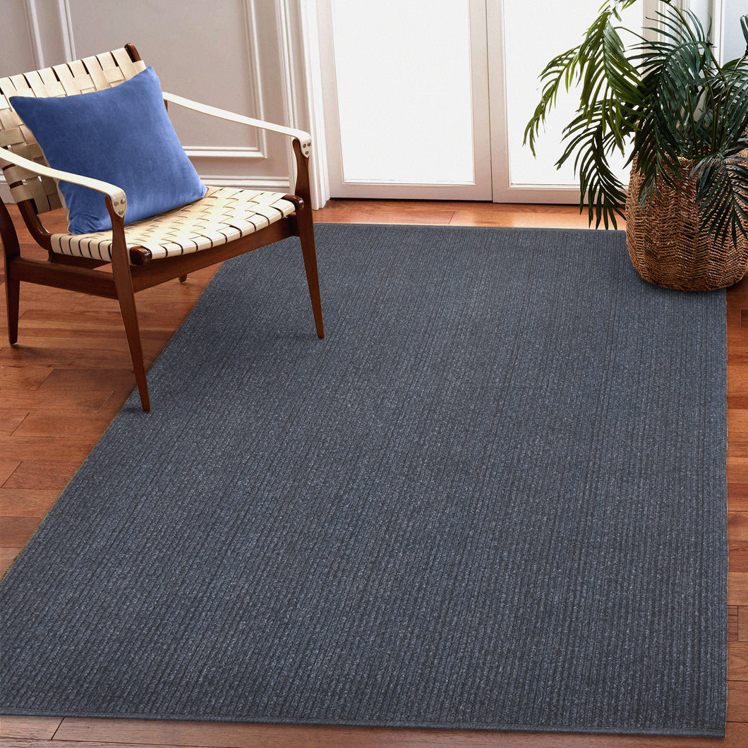 Liora Manne Calais Solid Indoor Outdoor Area Rug Navy