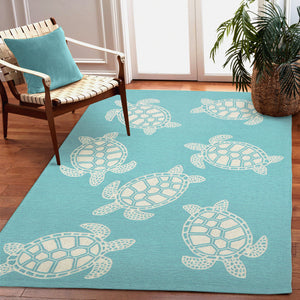 Liora Manne Capri Turtle Indoor Outdoor Area Rug Aqua