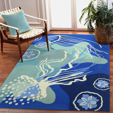 Liora Manne Capri Jelly Fish Indoor Outdoor Area Rug Ocean