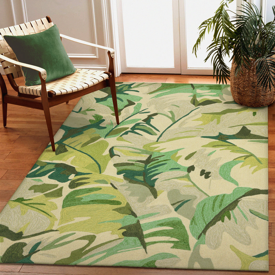 Liora Manne Capri Palm Leaf Indoor Outdoor Area Rug Green