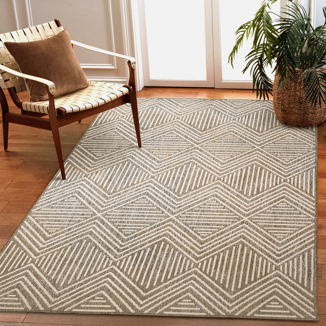 Liora Manne Cove Diamonds Indoor Outdoor Area Rug Grey