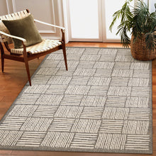 Load image into Gallery viewer, Liora Manne Cove Squares Indoor Outdoor Area Rug Grey