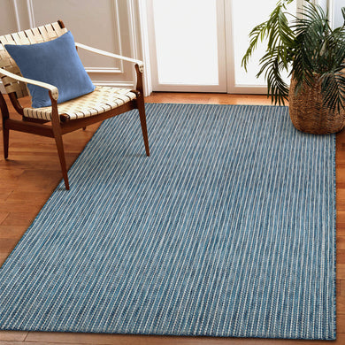 Liora Manne Carmel Texture Stripe Indoor Outdoor Area Rug Navy