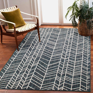 Liora Manne Carmel Chevron Indoor Outdoor Area Rug Navy