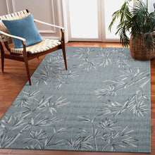 Load image into Gallery viewer, Liora Manne Carmel Bamboo Border Indoor Outdoor Area Rug Aqua