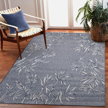 Load image into Gallery viewer, Liora Manne Carmel Bamboo Border Indoor Outdoor Area Rug Navy