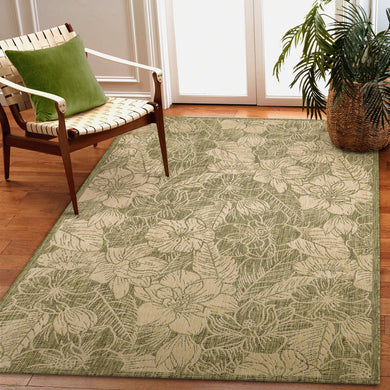 Liora Manne Carmel Botanical Indoor Outdoor Area Rug Green